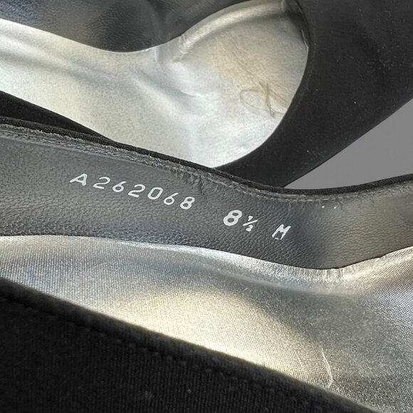 STUART WEITZMAN Vintage Y2K Black Crepe Pointed Toe Pumps 3” Heel Classic - Picture 9 of 12